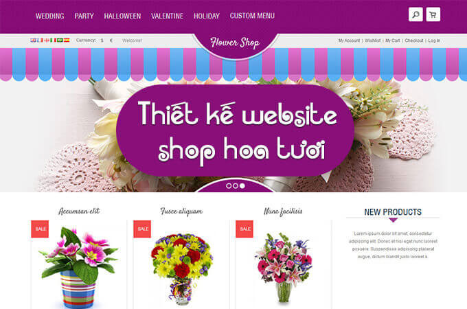 Thiết kế giao diện website shop bán hoa tươi đẹp